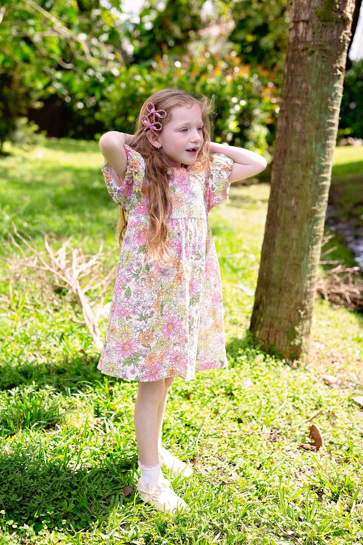 Mini Glitter Bows Clip Set of 2 - Pink Rainbow