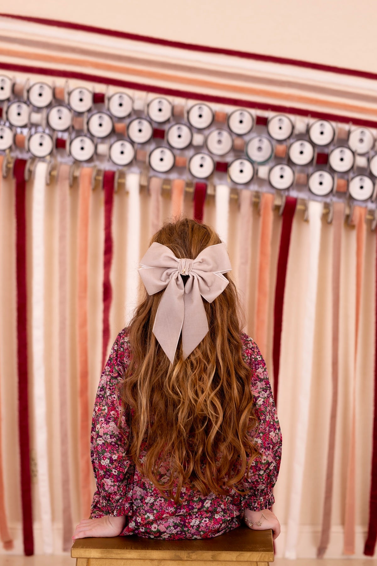 Oversized Bow Velvet Clip - Red (Handmade in the USA!)
