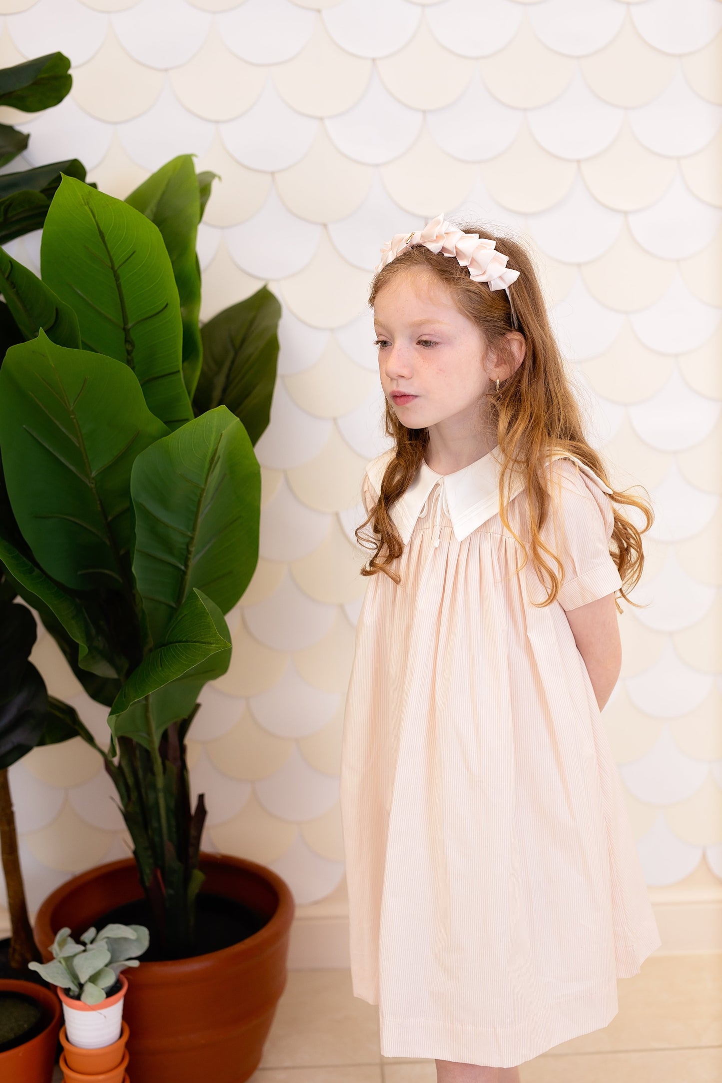 Pleated Ribbon Satin Headband - Vanilla
