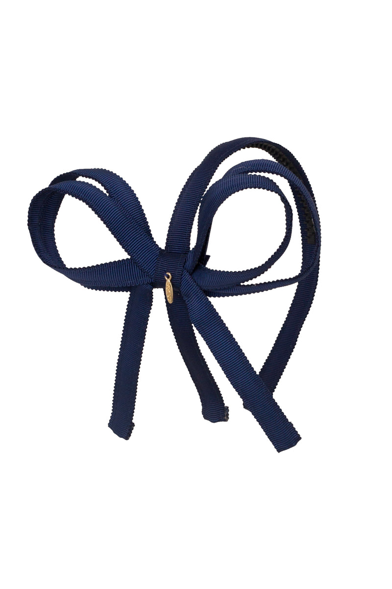 Orchid Butterfly Bow Headband - Navy