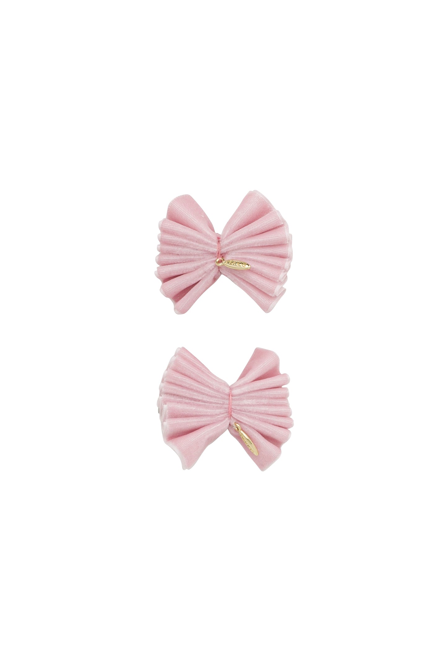 Velvet Pleated Butterfly Bow Clip Set - Dusty Rose (Handmade in the USA!)