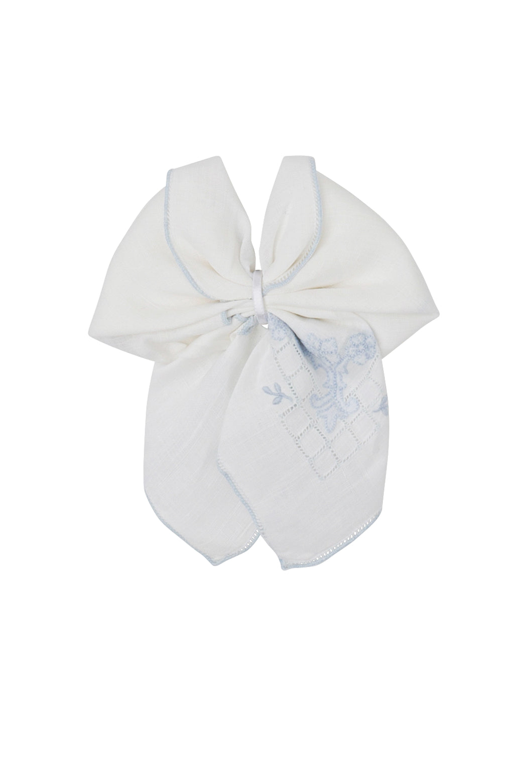 1-of-a-Kind Vintage Hankie Bow Clip #102