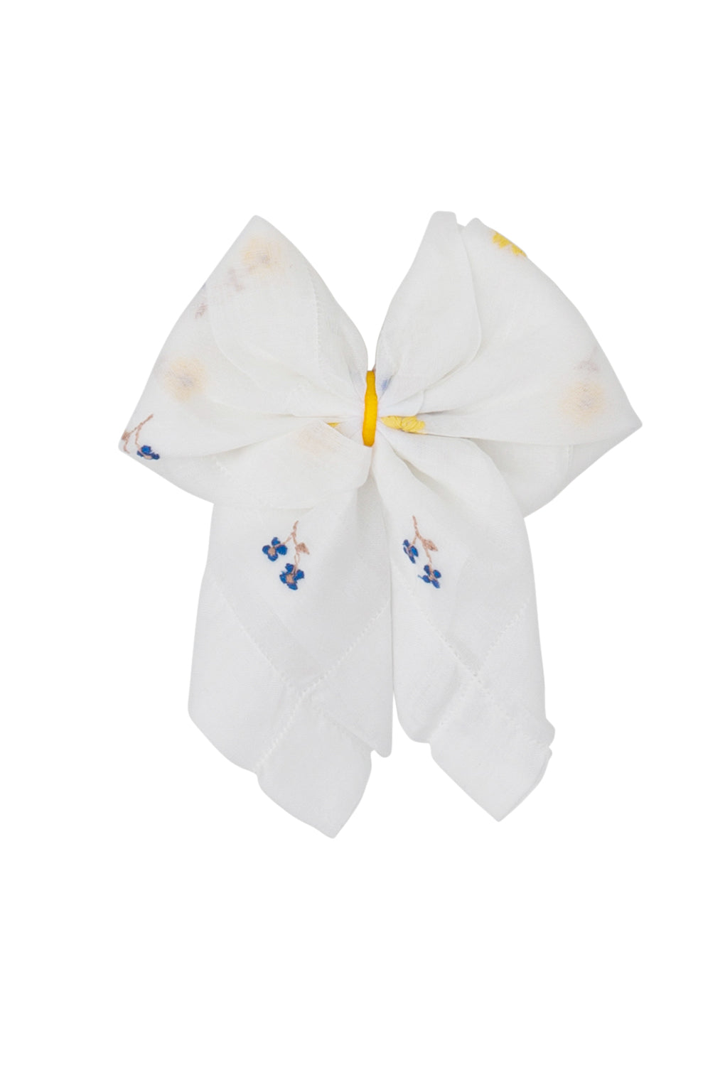 1-of-a-Kind Vintage Hankie Bow Clip #129