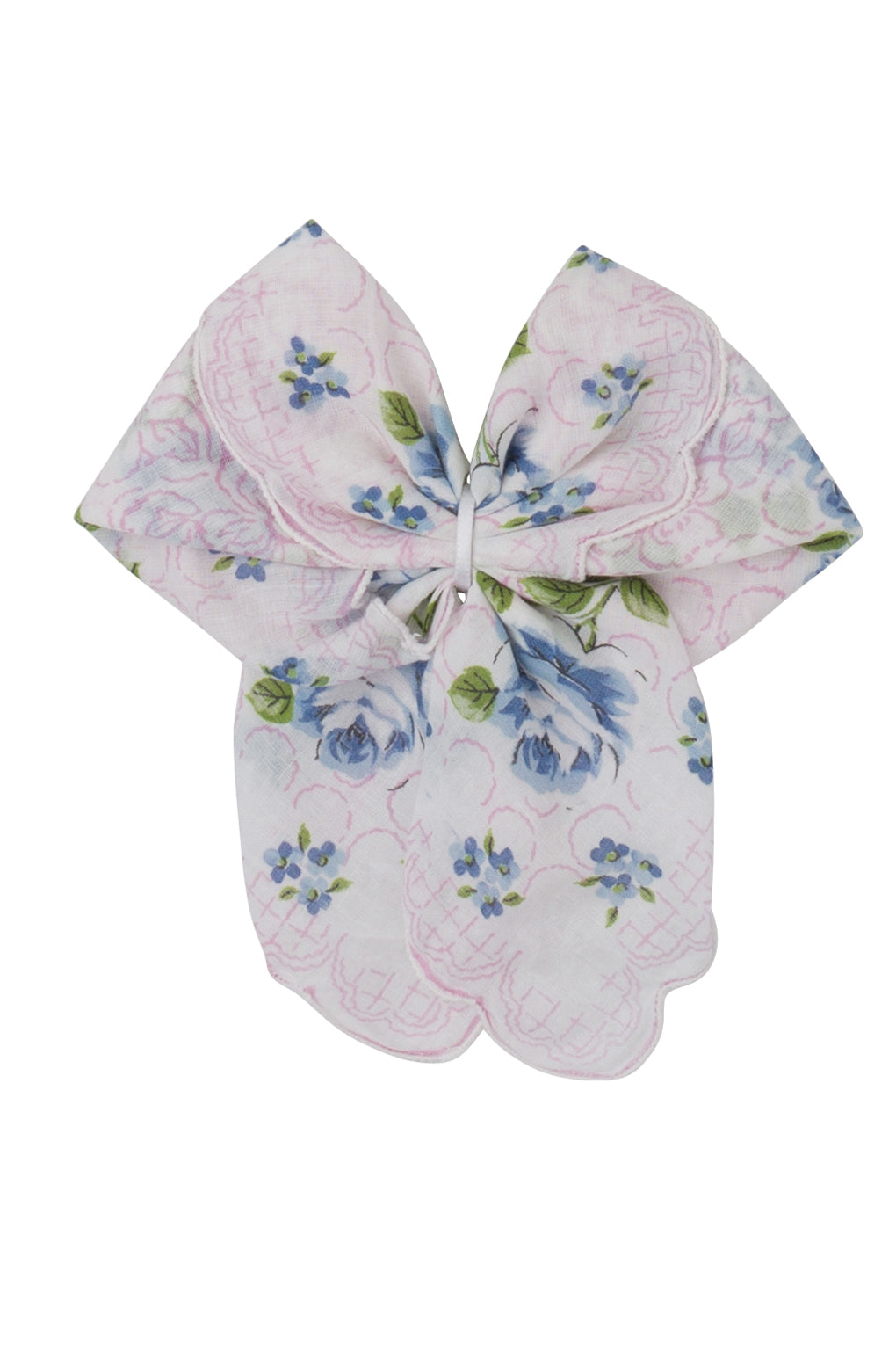 1-of-a-Kind Vintage Hankie Bow Clip #133