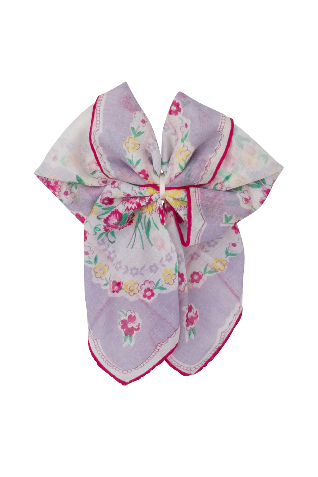 1-of-a-Kind Vintage Hankie Bow Clip #135