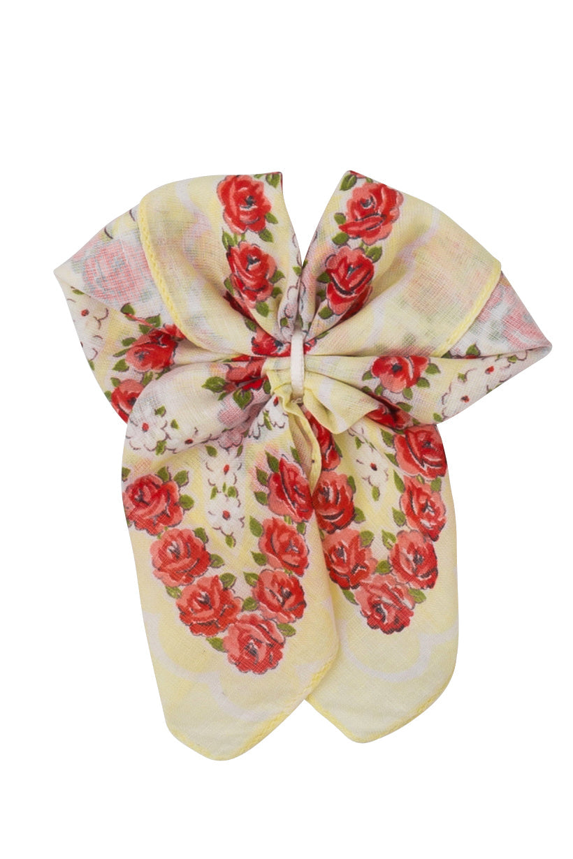 1-of-a-Kind Vintage Hankie Bow Clip #138