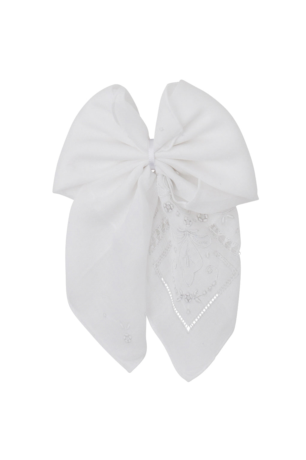1-of-a-Kind Vintage Hankie Bow Clip #66