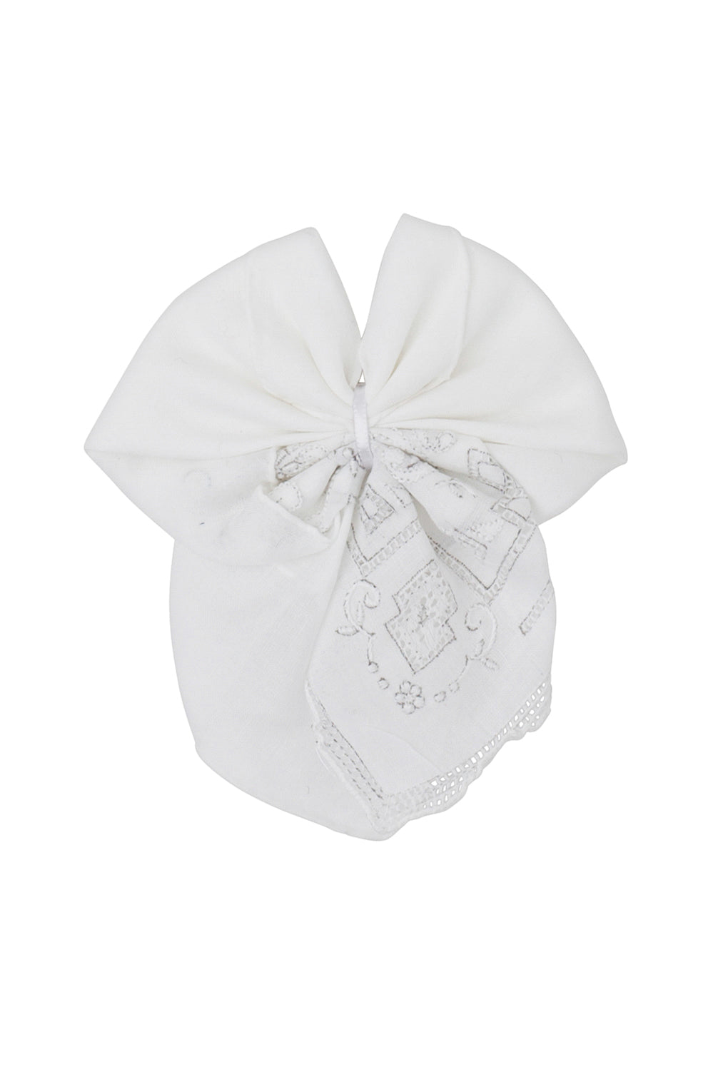 1-of-a-Kind Vintage Hankie Bow Clip #84