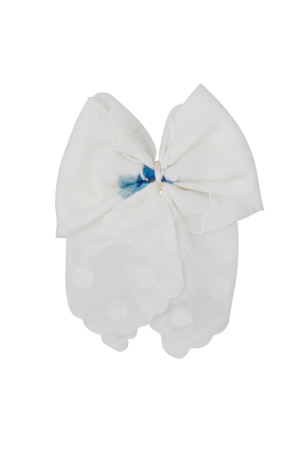 1-of-a-Kind Vintage Hankie Bow Clip #99