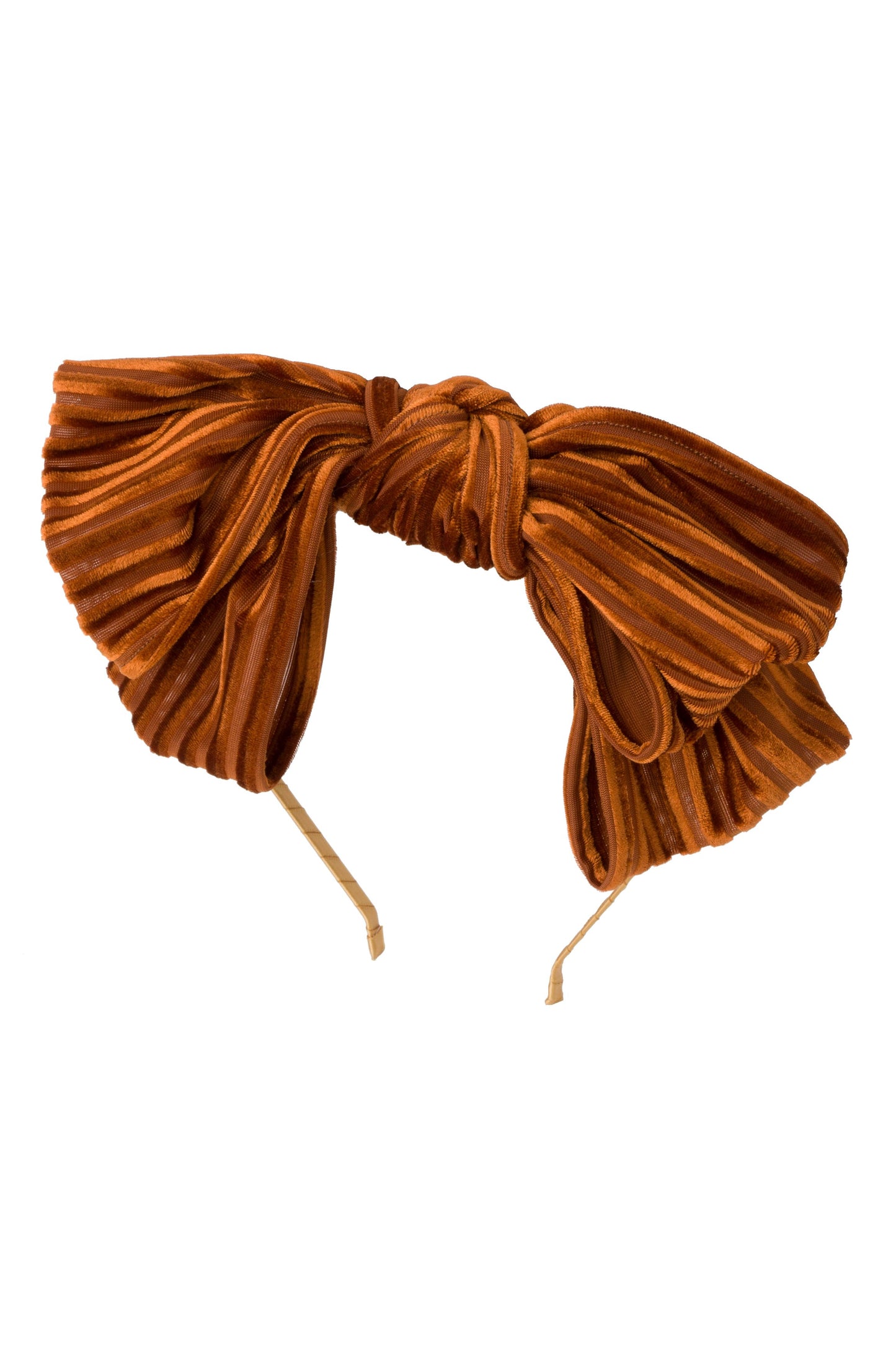 Floppy Velvet Stripe Headband - Rust - PROJECT 6, modest fashion