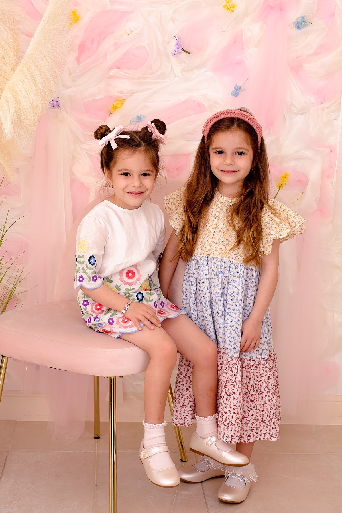 Grosgrain Bow Clip Set (2) - Light Pink