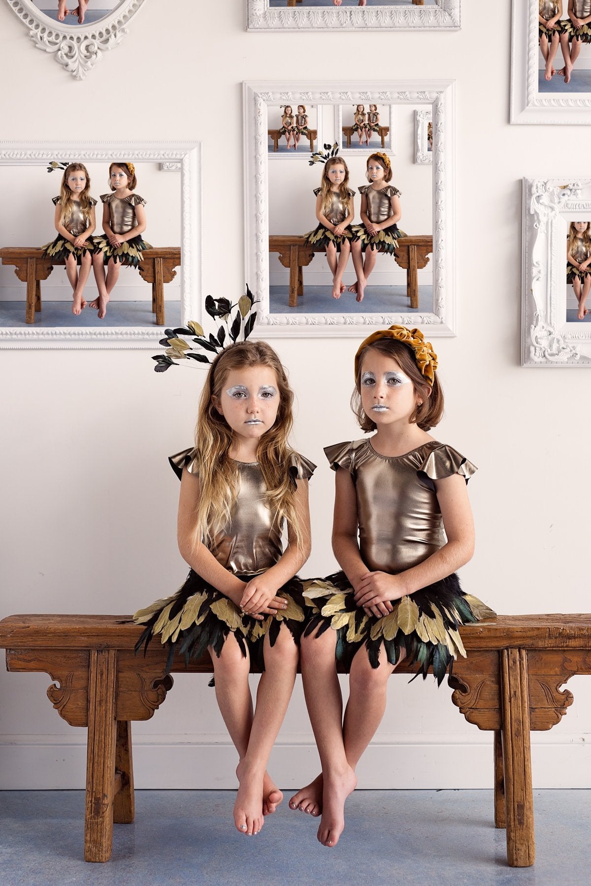 Floating Feathers Headband - Black/Gold - PROJECT 6, modest fashion