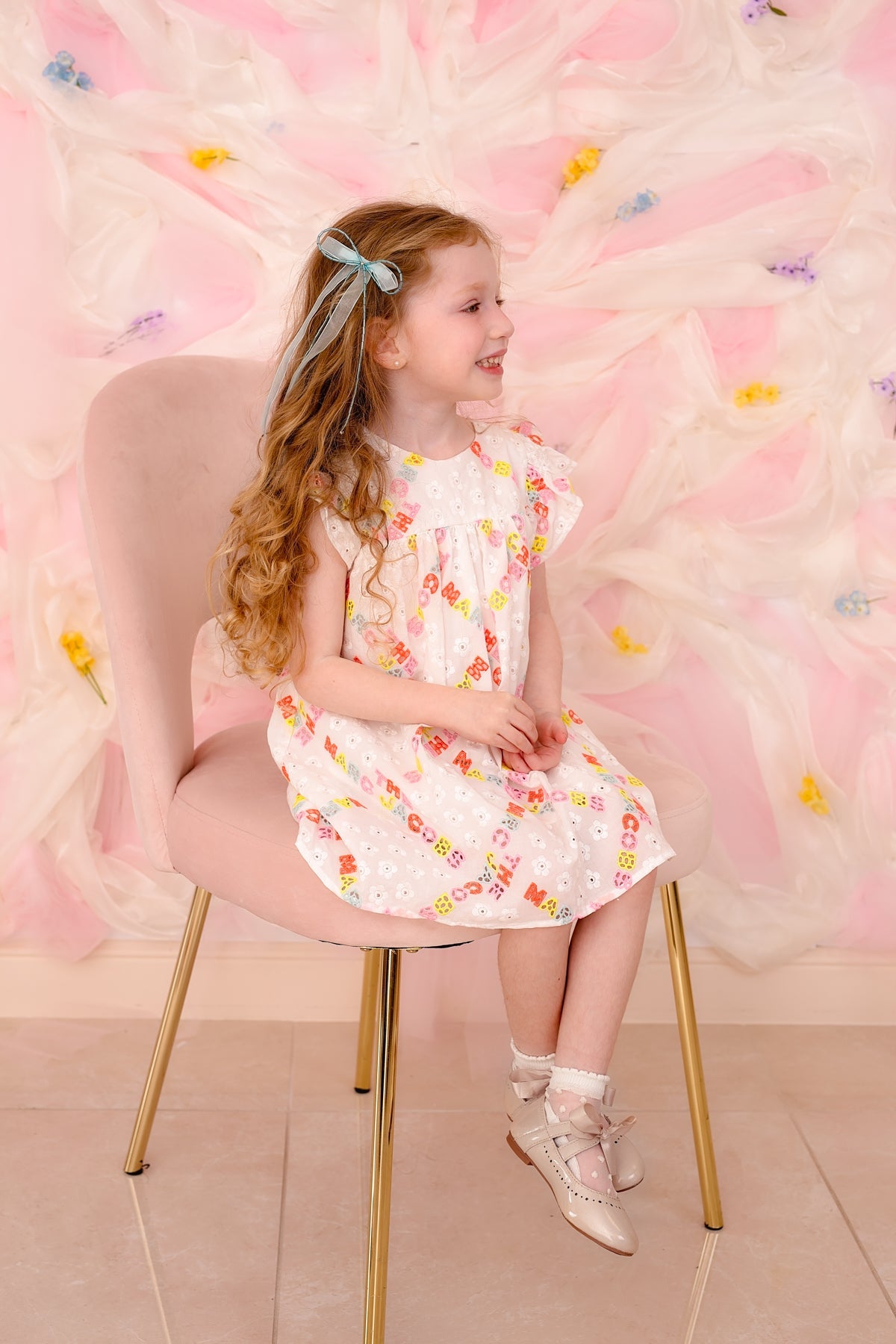 Dainty Fairy Beaded Bow - Gold