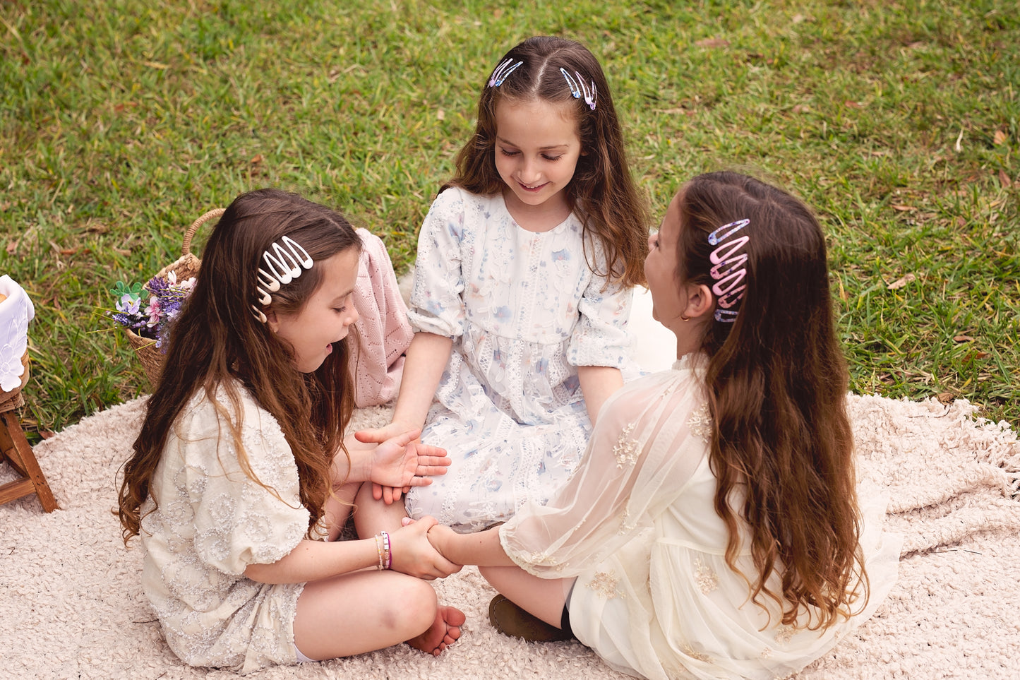 Snap Clips - *Basics*- Floral Blue/Purple Set (6)