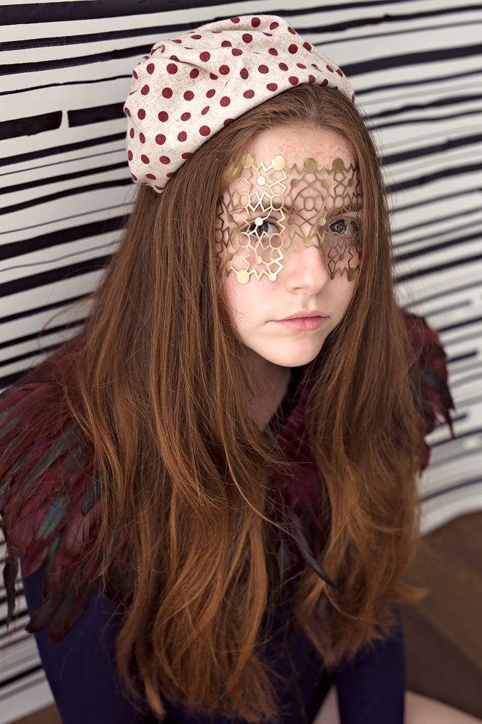 Petit Hat - Burgundy Polka Dot Wool - PROJECT 6, modest fashion