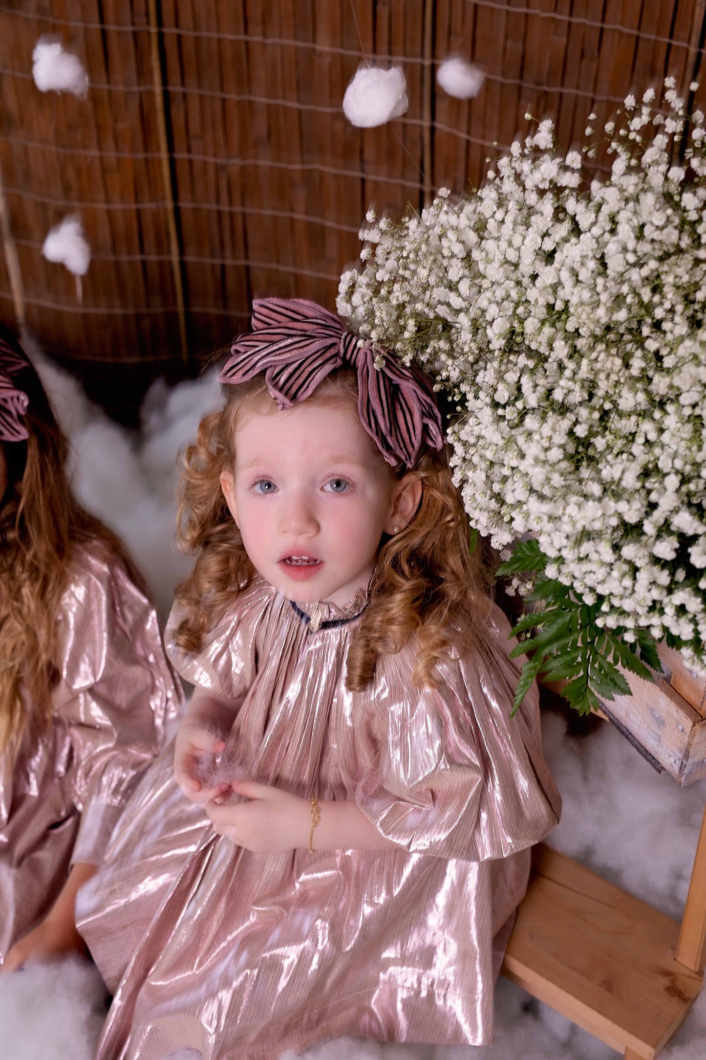 Winter Petals Wrap - Pink/Black Lines Velvet