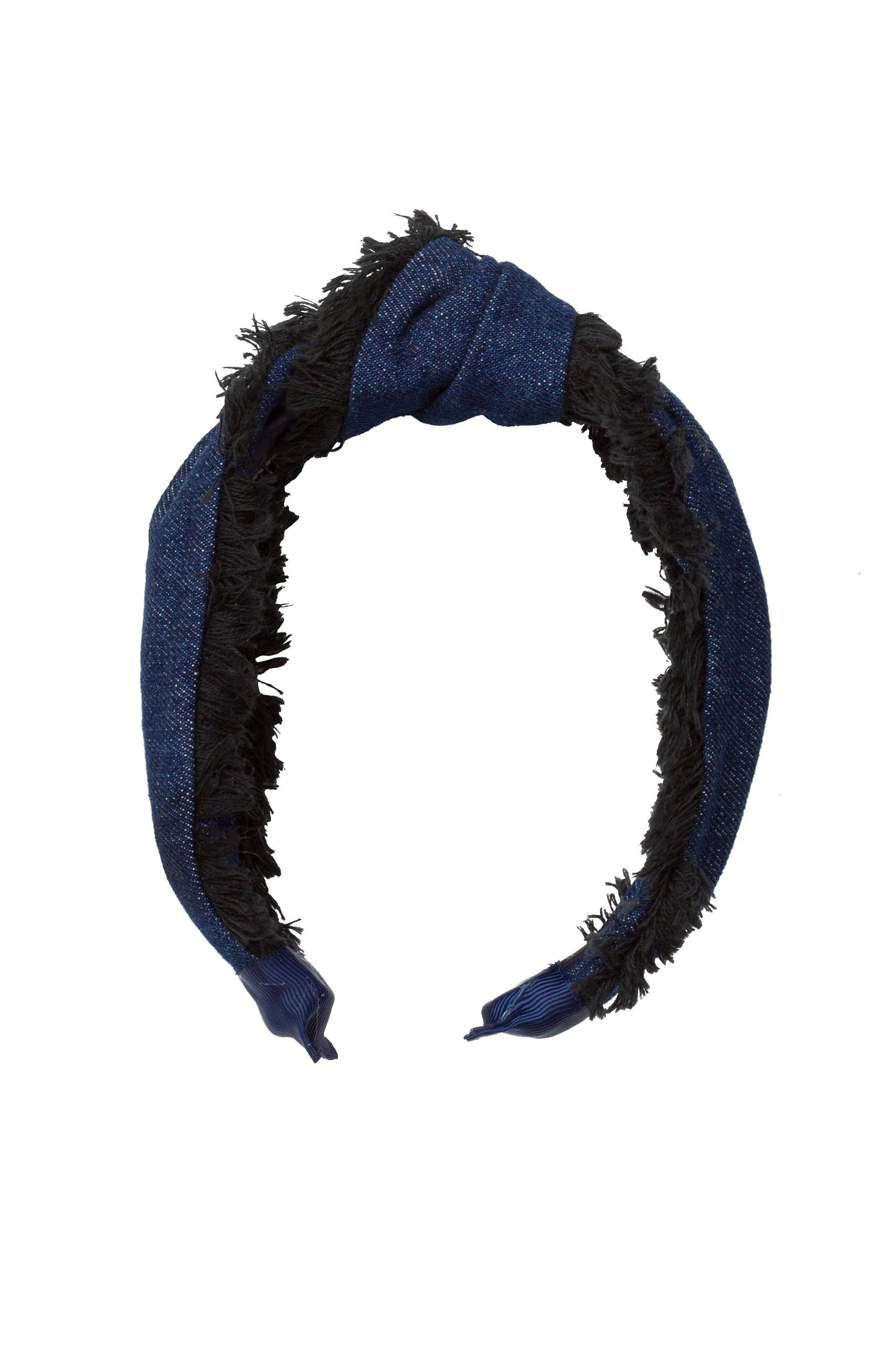 Knot Fringe Headband - Dark Blue Denim - PROJECT 6, modest fashion