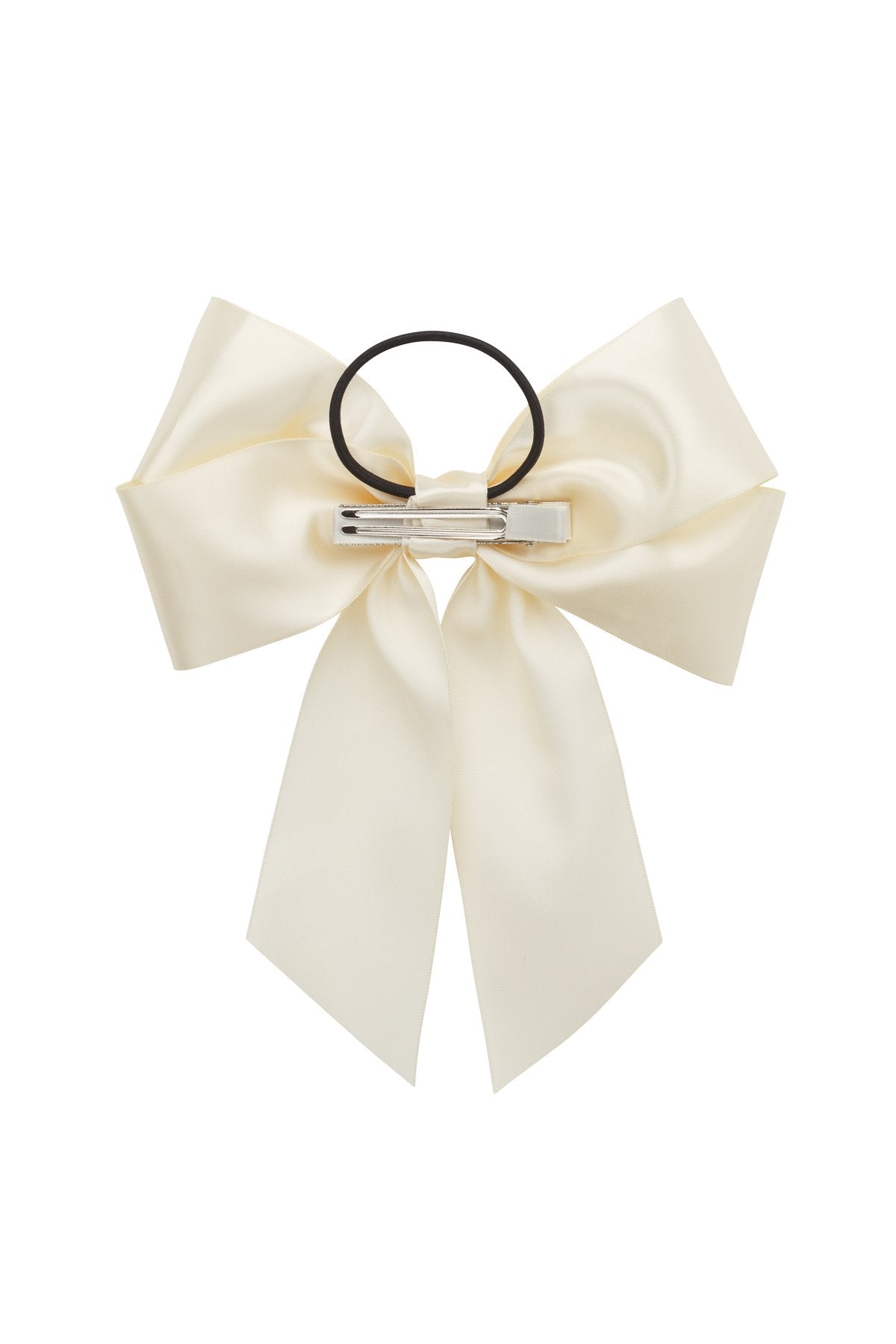 Oversized Bow Pony/Clip - Ivory - PROJECT 6, modest fashion