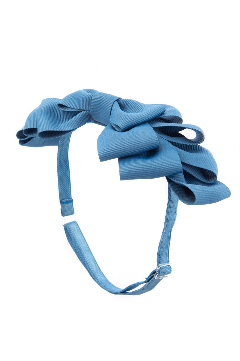 Pleated Ribbon Grosgrain Wrap - Smoke Blue - PROJECT 6, modest fashion