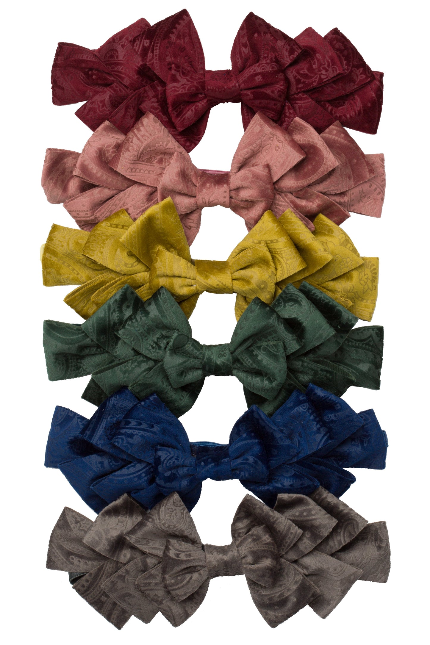 Pleated Ribbon Wrap - Burgundy Paisley Suede - PROJECT 6, modest fashion