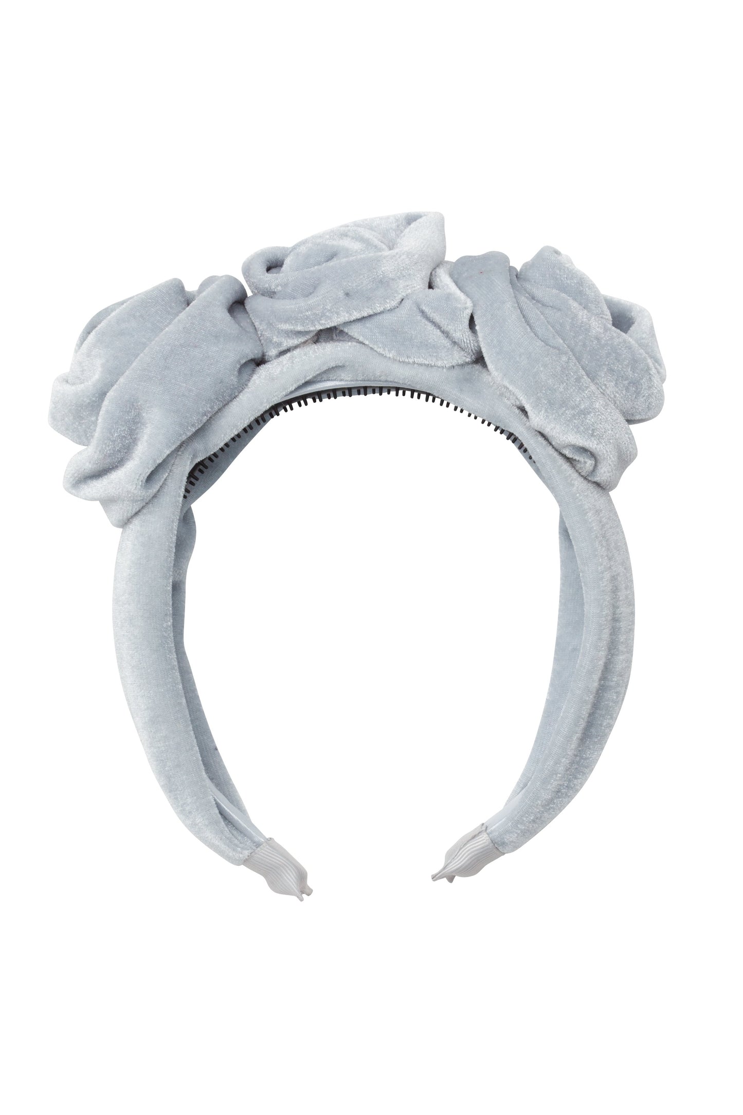 Triple Rose Garden Headband - Light Blue Velvet - PROJECT 6, modest fashion