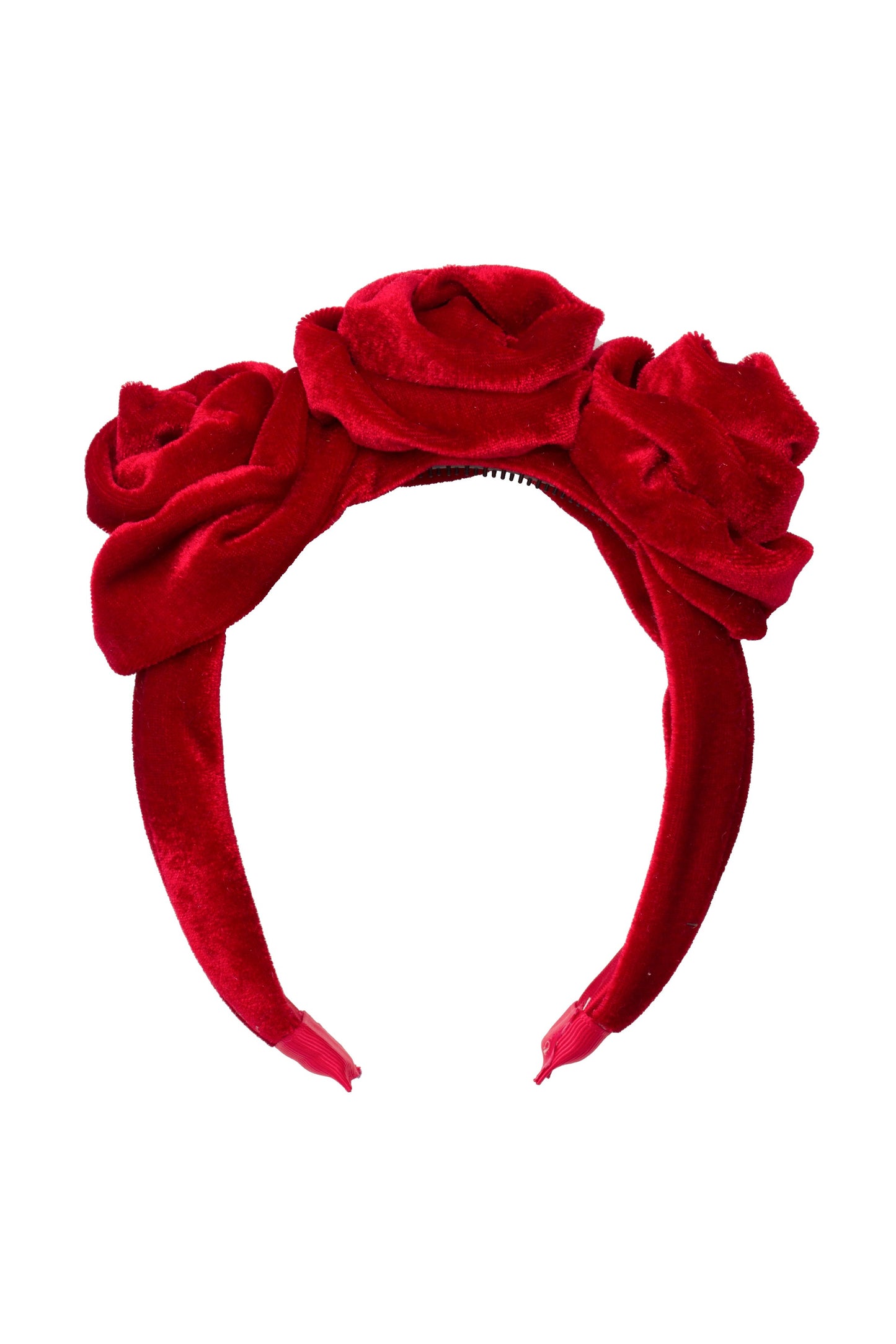 Triple Rose Garden Headband - Red Velvet - PROJECT 6, modest fashion