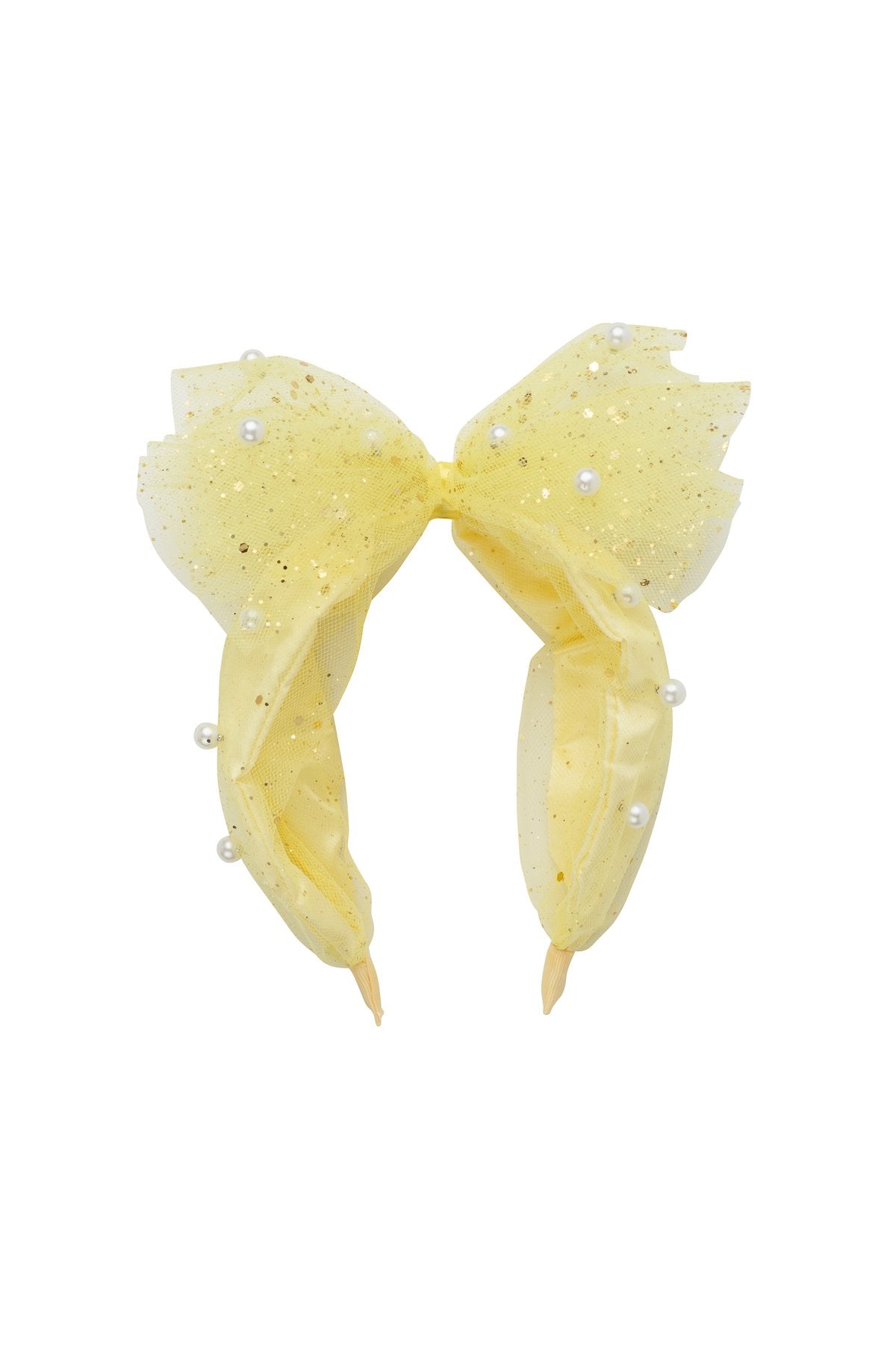 Tulle Pearl Headband - Yellow - PROJECT 6, modest fashion
