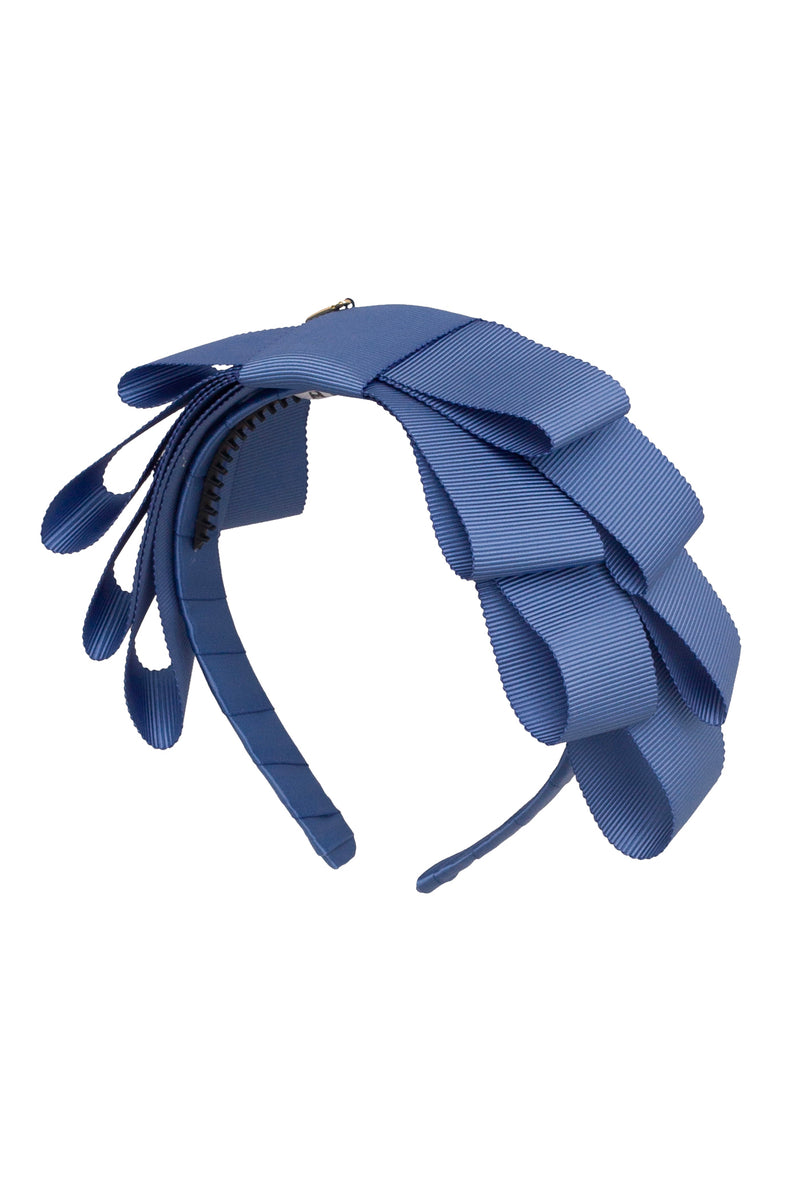 Abundant Bow Headband - Smoke Blue