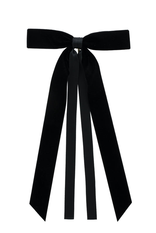 Arabesque Velvet Large Clip - Black