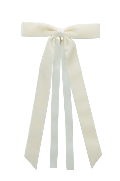 Arabesque Velvet Large Clip - Ivory