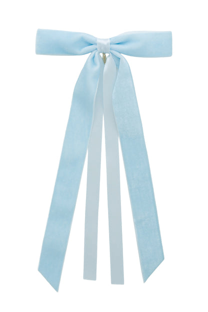 Arabesque Velvet Large Clip - Light Blue