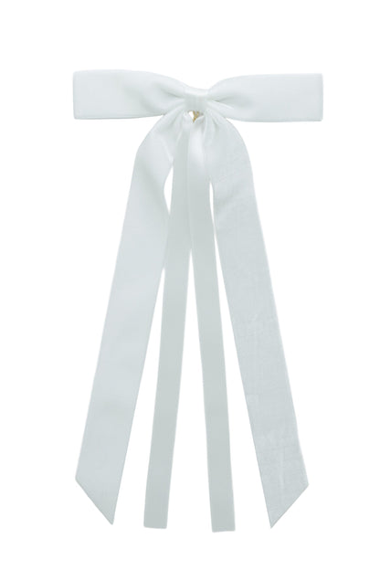 Arabesque Velvet Large Clip - White