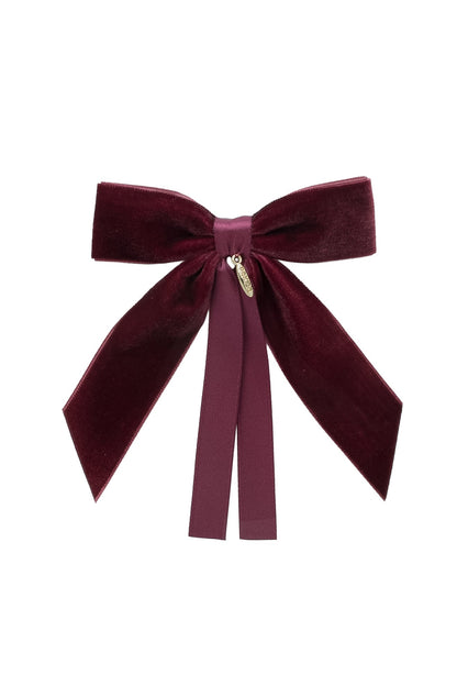 Arabesque Velvet Small Clip - Burgundy Wine