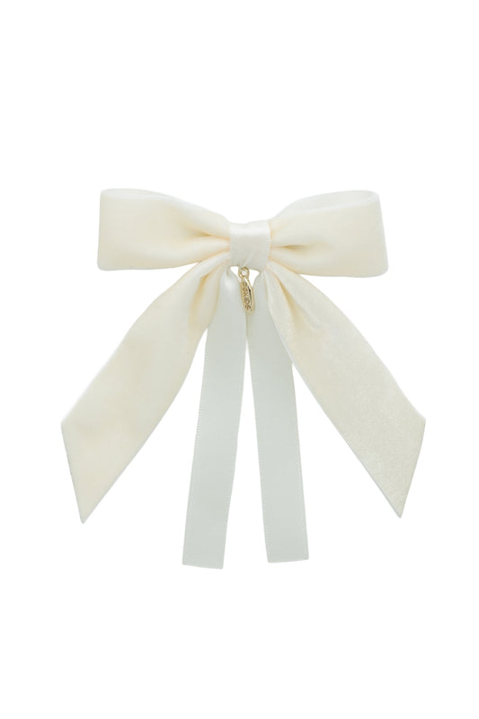 Arabesque Velvet Small Clip - Ivory