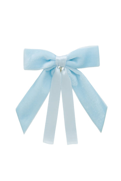 Arabesque Velvet Small Clip - Light Blue