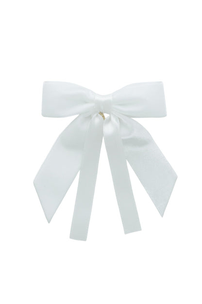 Arabesque Velvet Small Clip - White