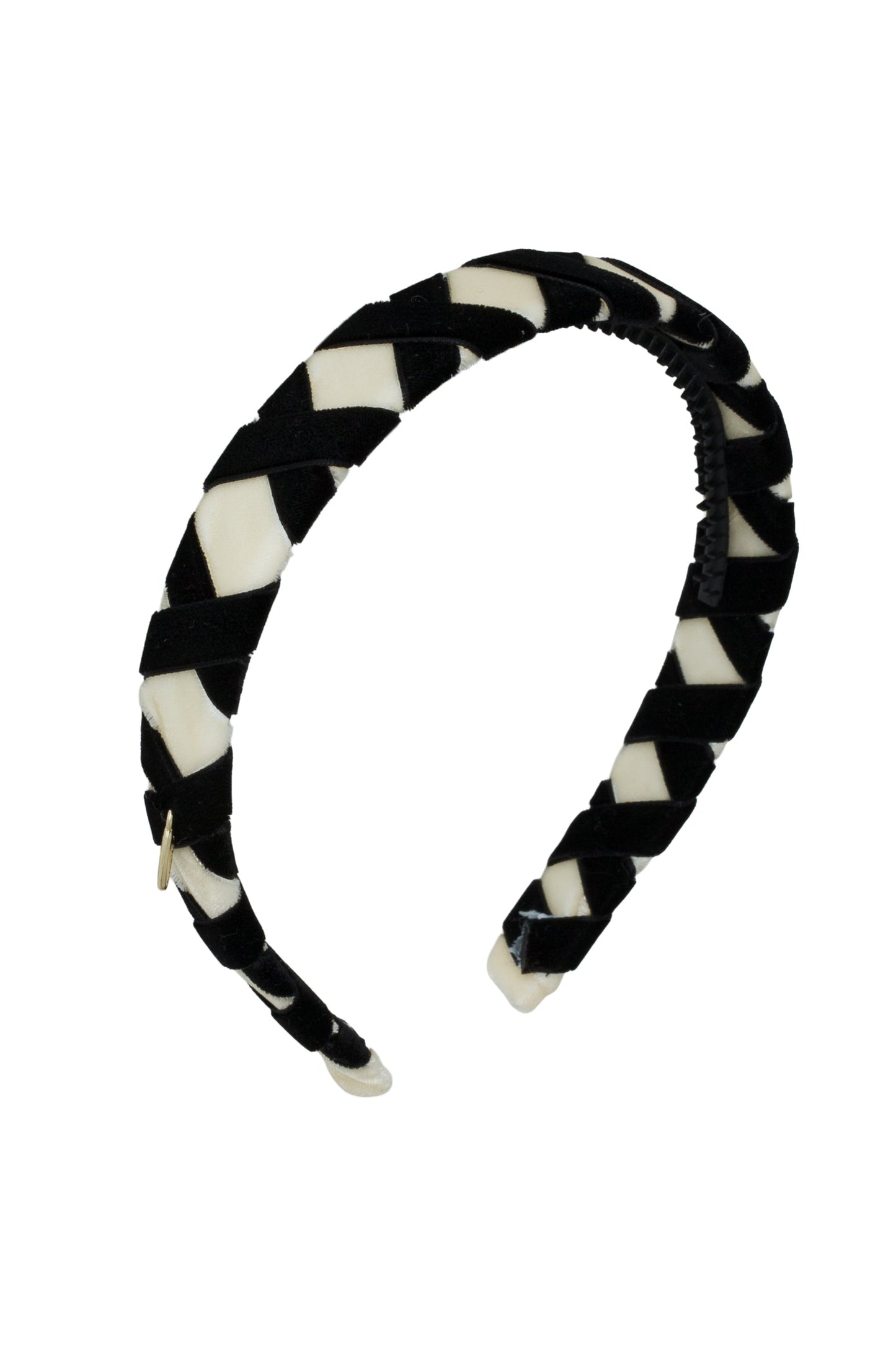 Ballet Slippers Velvet Headband - Ivory/Black