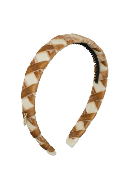 Ballet Slippers Velvet Headband - Ivory/Golden