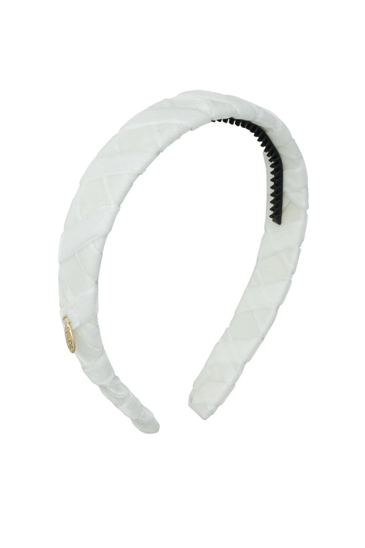 Ballet Slippers Velvet Headband - White