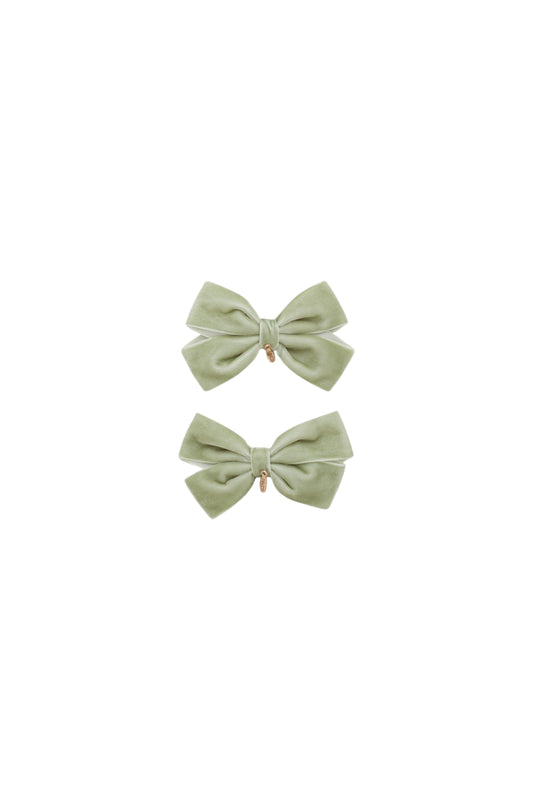 Mini Dahlia Piggy Clip Set - Antique Green