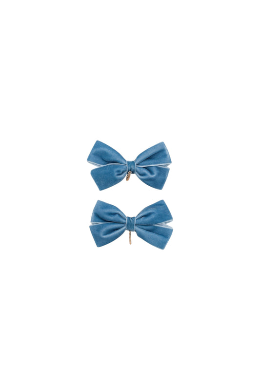 Mini Dahlia Piggy Clip Set - Denim