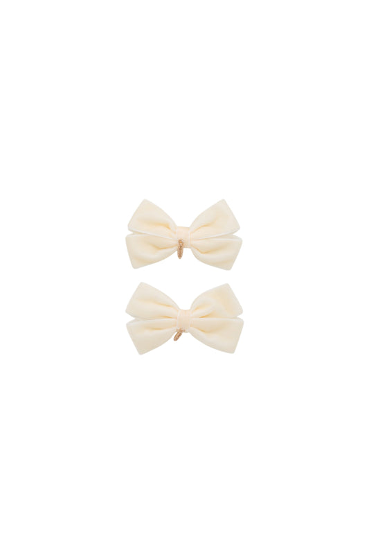 Mini Dahlia Piggy Clip Set - Ivory