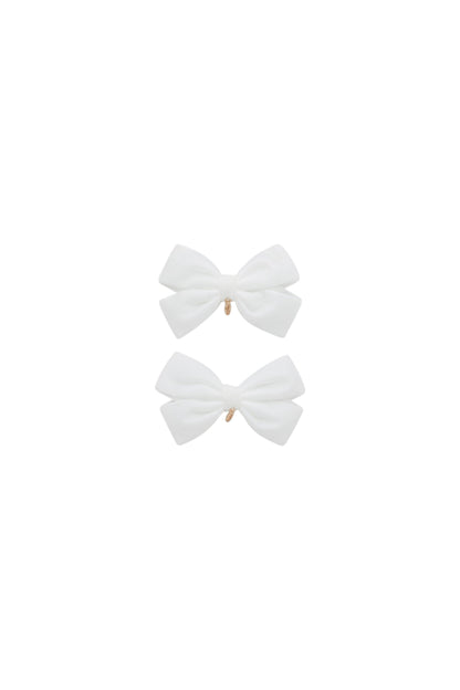 Mini Dahlia Piggy Clip Set - White