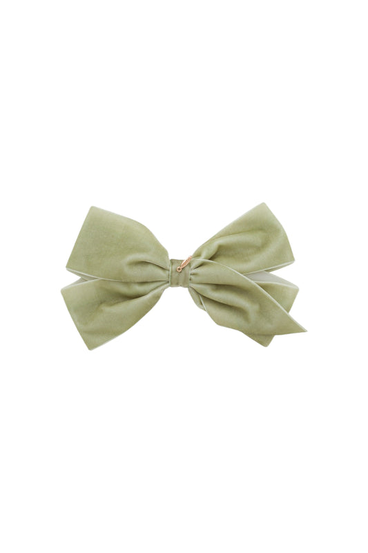 Dahlia Velvet Clip - Antique Green