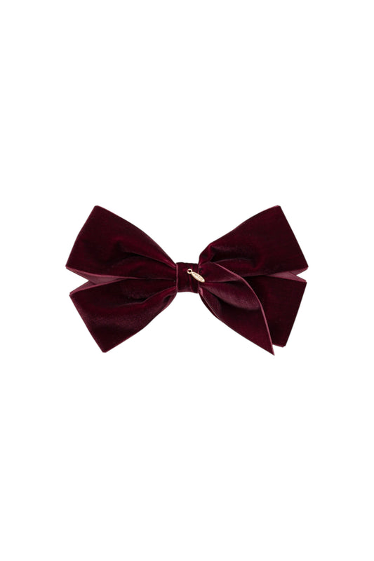 Dahlia Velvet Clip - Burgundy