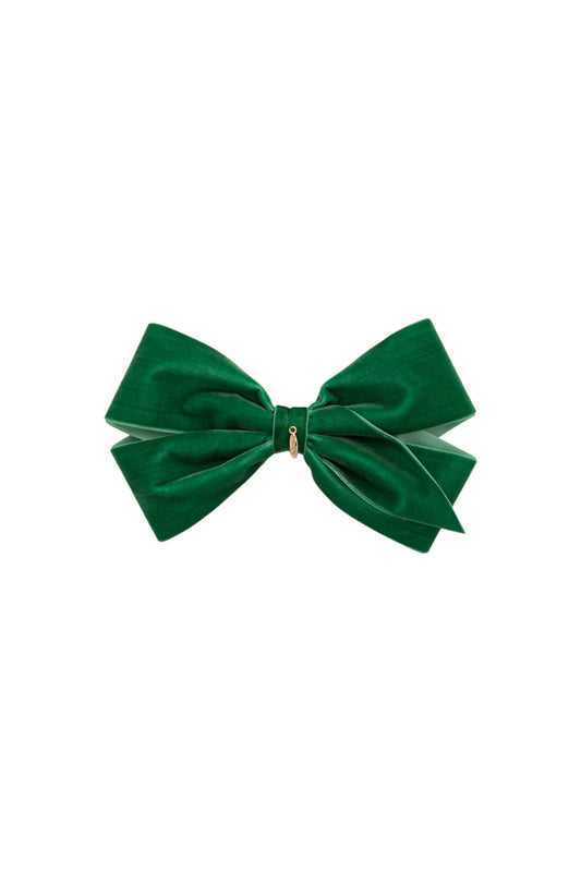 Dahlia Velvet Clip - Emerald Green