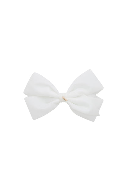 Dahlia Velvet Clip - White