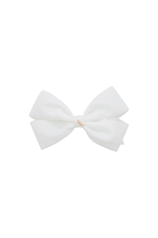 Dahlia Velvet Clip - White
