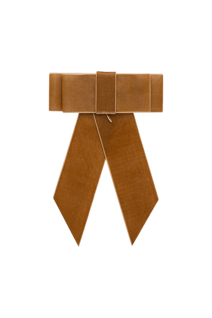 The Gala Bow Clip - Camel