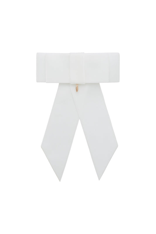 The Gala Bow Clip - White